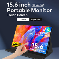 Monitor Portátil para PC de 15.6'', Panel IPS, Retroiluminación LED, 1 Cable para 2 Pantallas, Soporte Retráctil Plegable, Fácil de Transportar