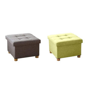Cubo de asiento de tela otomana de almacenamiento plegable verde fruta con pies de madera y <span class=keywords><strong>tapa</strong></span> para reposapiés y organización del hogar - Product Image 3