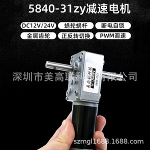 Mgl5840-31zy Dual Axis <b>Worm</b> Gear Dc Geared Motor 12V 24V Miniature Low Speed High Torque Flange Mount - Product Image 5