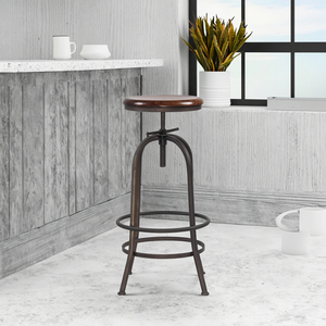 Tabouret <span class=keywords><strong>de</strong></span> <span class=keywords><strong>chaise</strong></span> <span class=keywords><strong>de</strong></span> <span class=keywords><strong>bar</strong></span> pivotant réglable pieds en métal fer antique <span class=keywords><strong>de</strong></span> luxe pour l'extérieur - Product Image 4