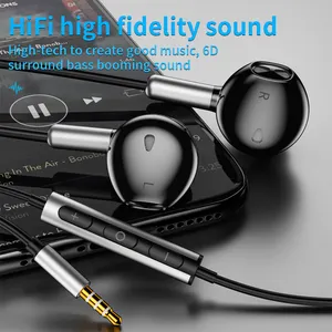 High Quality 1.2M Wired 3.5mm Earphone With Mic In Ear Wired Earphone Headphone For Huawei Xiaomi Samsung