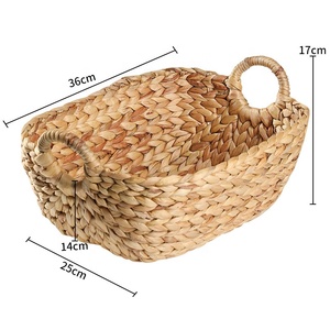 Thân Thiện Với Môi Tự Nhiên Dệt Tổ Chức Bin Lưu Trữ Giỏ Nước Hyacinth Lưu Trữ Với Xử Lý Wicker Giỏ Cho Nhà Sử Dụng - Product Image 5