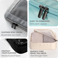 Sacs organisateurs de bagages légers, double fermeture éclair, cubes de rangement pour valises, cubes de compression pour voyage
