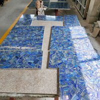 Dalle de sol en marbre naturel de luxe, pierre semi-précieuse, polie, lapis-lazuli bleu