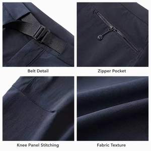 Men's Summer Lightweight Casual Pants Waterproof Breathable Straight Leg <strong>Trousers</strong> 3D Tailoring Elastic Mid <strong>Side</strong> <strong>Zip</strong> Colored - Product Image 2