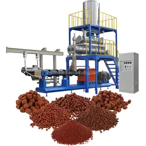 Top supplier hot selling twin screw fish feed extruder floating fish feed machine in bangladesh