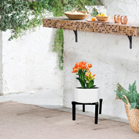 Ajustement 5 à 10 pouces Pot de plante couleur noire support de plante en fer quatre jambes réglable support de fleur en métal pour intérieur extérieur