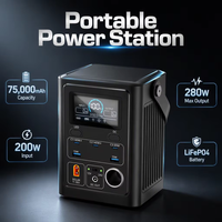 Batterie externe à charge ultra-rapide 75000mAh 280W grande capacité avec contrôleur MPPT pour station d'alimentation portable 1KW 2KW 3KW