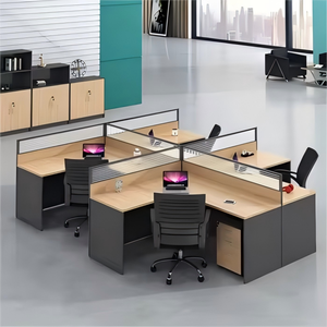 Desain Workstation Kantor <span class=keywords><strong>Modern</strong></span> Siveli, Set Meja dan Kursi dengan Partisi, Jaminan Kualitas, Harga Terjangkau - Product Image 4