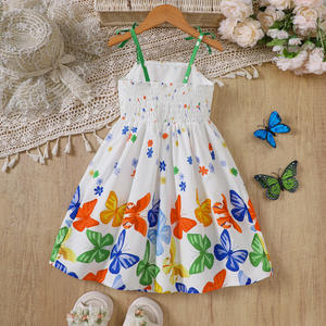 리본 멜빵과 프린트 드레스가 있는 여아들을 위한 새로운 여름 스타일, 소형 및 중형 어린이용 - Product Image 2