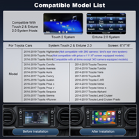 Décodeur sans fil Apple CarPlay et Android Auto pour Toyota (modèles 2014-2020) – Prise en charge de la mise en miroir, de la navigation et de la caméra de recul