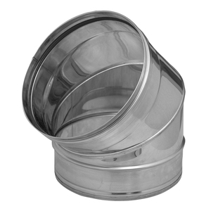 Codo - raccordo a 45 gradi in acciaio inox 316L, diametro 80 mm, ideale per sistemi a pellet, alta resistenza alla corrosione. - Product Image 1