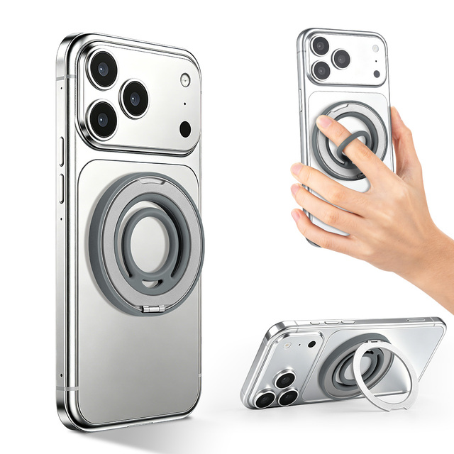 360 Rotatable Soft Silicone Magnetic Phone Grip Custom logo Foldable Kickstand Phone Mount Slim Finger Ring Holder