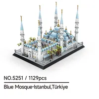 1129 Piezas, Bloques de Construcción de la Mezquita Azul de Estambul, Arquitectura, Pequeñas Partículas, Ladrillos de Plástico ABS para DIY, Regalos