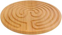 Design Moderne Double Doigt Labyrinthe Style Chartres Bambou Carbonisé 1 Unité en Couleur Marron Carbonisé Naturel