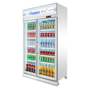 Frigorifero Verticale a <span class=keywords><strong>Doppia</strong></span> Porta Trasparente per Supermercati - Product Image 1