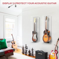 Étui de guitare acoustique en plexiglas avec miroir, anti-poussière, vitrine pour instruments de musique, armoire pour guitare électrique autographiée