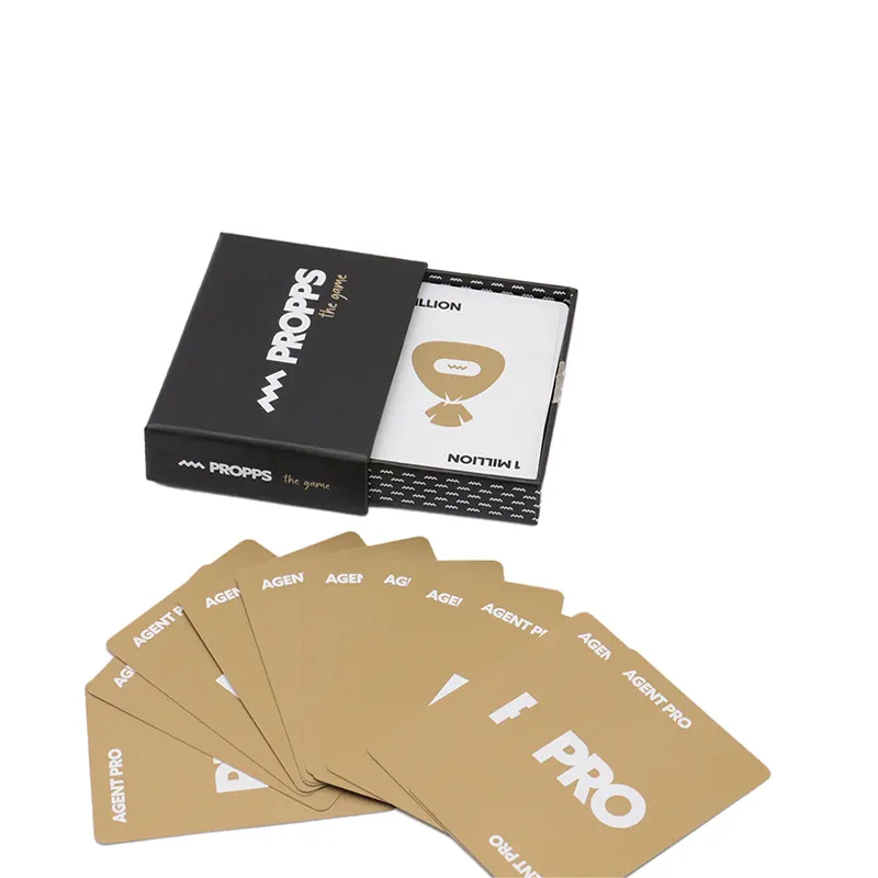 Juego de cartas de juego de alta calidad, juego de diseño personalizado, dinero y tarjetas con caja impresa, tarjeta de desafío financiero diario para adultos