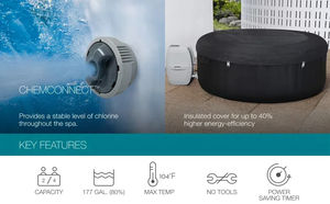 Spa Gonflable d'Extérieur avec <span class=keywords><strong>Pompe</strong></span> à Remous en PVC Incluse et Contrôle par Wi-Fi - Product Image 3