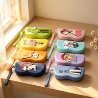 Pochette de rangement portable pour lunettes de soleil, en gel de silicone incassable, avec boucle de suspension, pour femmes, Groupe B