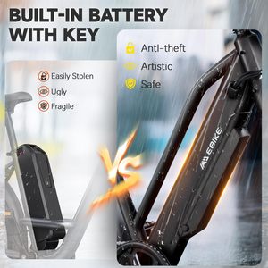 4 modalità 7 velocità elettrico City Bike ricarica rapida integrata antifurto artistico sicuro batteria elettronica al litio - Product Image 5
