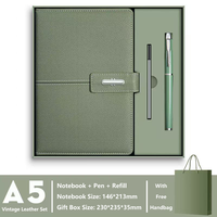 Fabricant de carnets de luxe, logo personnalisé, carnet en cuir PU, ensemble cadeau 3 en 1 pour le bureau, avec stylo et recharge