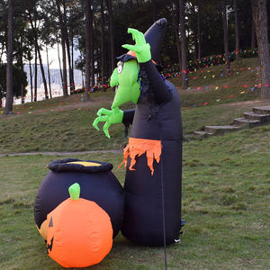 Outdoor <b>Halloween</b> Blow Ups Holiday Party Decoration 6FT <b>Inflatable</b> Witch with Tank Built-in LED Light - Product Image 6