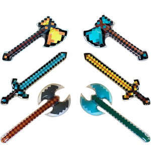 Mainan Tiup Senjata <span class=keywords><strong>PVC</strong></span> Pedang Balon Palu Kapak Pixel Balon Ulang Tahun Dekorasi Pesta Balon Anak - Product Image 5