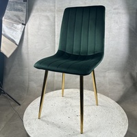 Vente en gros ensemble moderne de 2 chaises de salle à manger rembourrées en velours coussin épais et doux pour restaurant, maison, bureau, cuisine, fauteuil d'appoint