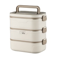 Recipiente Térmico de Acero Inoxidable con Bandeja Interior Dividida Extraíble, Doble Capa, Hermético, Portátil, para Alimentos