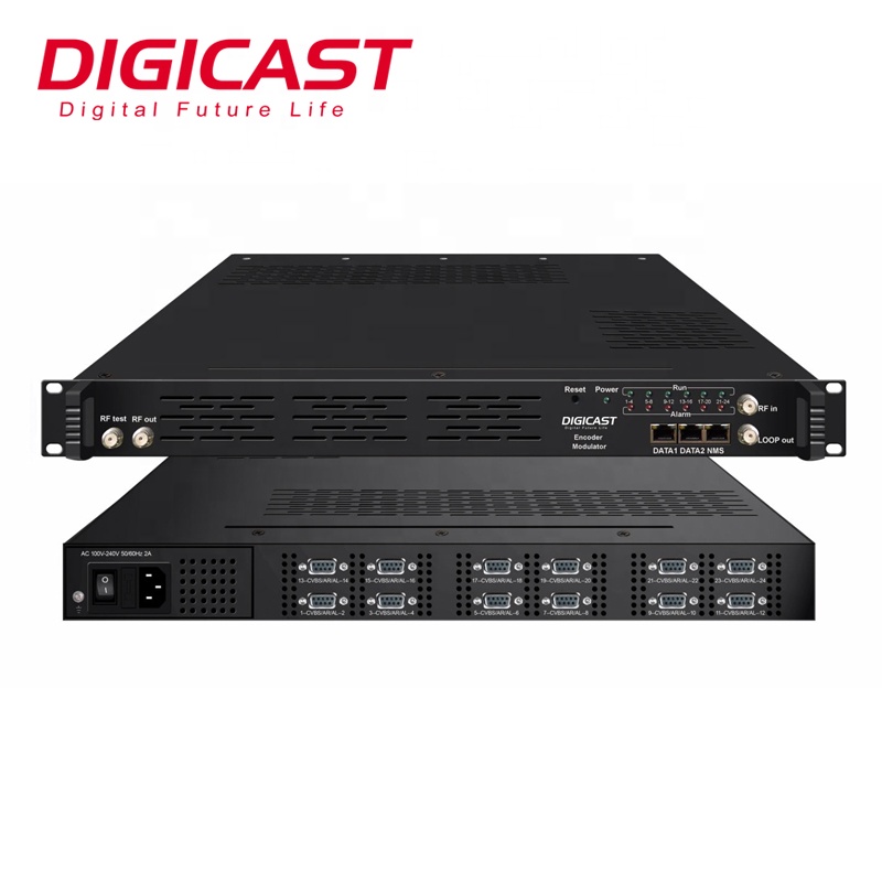 CATV модулятор 24 канала CVBS аналоговый ТВ RF модулятор аналоговый к DVB-C модулятор для вещательной системы