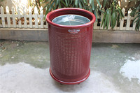 Cubo de basura de acero público Recipiente de basura comercial para exteriores Cubo de basura de metal para lavado de coches limpio y sucio