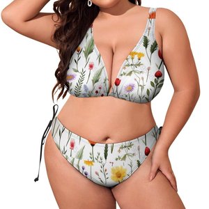 <span class=keywords><strong>Maillot</strong></span> <span class=keywords><strong>de</strong></span> <span class=keywords><strong>bain</strong></span> deux pièces pour femmes, taille haute, été, grande taille, confortable, en élasthanne/nylon, ensemble deux pièces - Product Image 1