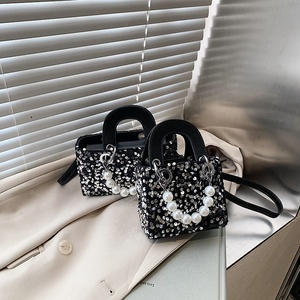 Vendita calda Bling carine signore <span class=keywords><strong>Mini</strong></span> borsa a tracolla e borse di lusso giovani donne perle <span class=keywords><strong>Mini</strong></span> borse Tote per ragazze - Product Image 4