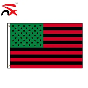 月个月美国非洲裔美国国旗屋旗帜红色黑色和绿色标志的双缝线