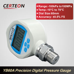 เกจวัดแรงดันดิจิตอลแบบพกพาความแม่นยำสูง 60มม G1/2 ลมและไฮดรอลิกสูญญากาศถึง 100MPa - Product Image 5