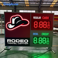 Papan Tanda Pylon SPBU Digital LED Luar Ruangan untuk Iklan Harga Bensin