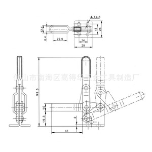 GH-102-B ท็อกเกิลแคลมป์ ความจุ 100 กก. เครื่องมือหนีบเหล็กแบบไม่ปรับได้ - Product Image 3