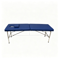 Table de massage pliable multifonctionnelle à 2 sections avec cadre en acier inoxydable, lit de spa