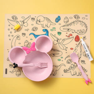 Tapete de Dibujo de Silicona para Niños, Lavable, con Patrones de Dibujos Animados, Antideslizante - Product Image 1