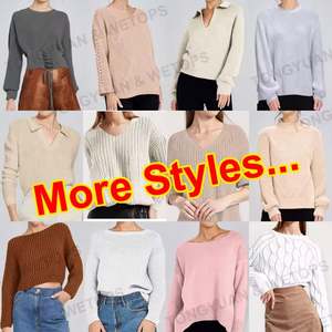 Suéter Cálido Gris 2026, Jersey de Punto Hecho a Mano con Flores de Perlas Bordadas, Cuello Redondo, Ropa de Punto para Mujer, Suéteres Bordados - Product Image 4