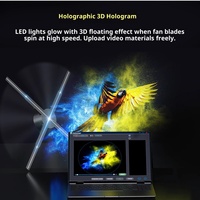 Caja LED holográfica 3D de ojo desnudo, impermeable para exteriores, proyección dinámica de doble cara, cartelera, drenaje de puerta, negro