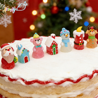 Decoración Comestible para Pasteles de Navidad con Formas Diferentes de Caramelos de Gelatina Halal con Diseños de Dibujos Animados, Venta al Por Mayor, Personalizada y de Lujo, para Pastelería