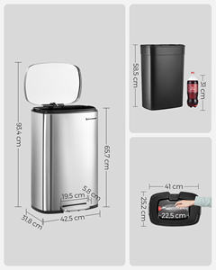 <span class=keywords><strong>Cubo</strong></span> de acero inoxidable para el hogar, <span class=keywords><strong>cubo</strong></span> de <span class=keywords><strong>basura</strong></span> para la cocina - Product Image 3