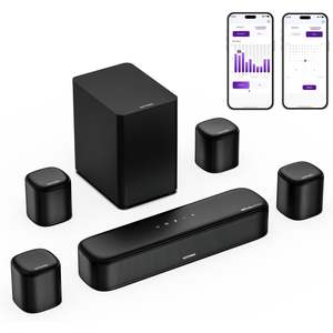 Barre de son Ultima 7.1 canaux avec système de son surround pour TV, 4 haut-parleurs pour home cinéma filaire et utilisation en soirée - Product Image 1