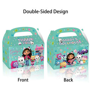 Boîte à bonbons dessin animé <span class=keywords><strong>Gabby</strong></span> Dollhouse Cats Party Paper Candy Box Fournitures Baby Shower Kids Girls Birthday Party Gift Box - Product Image 6
