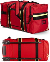 Sac de transport à roulettes en polyester pour équipement de pompier, grand sac de sauvetage pour pompier avec compartiment pour casque et protection réfléchissante