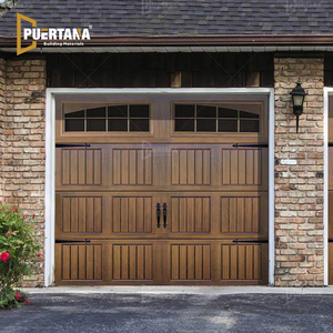 Puerta de Garaje de Madera Real de Estilo Moderno para Casa de Campo, Puerta de Garaje Rústica de Estilo <span class=keywords><strong>Tudor</strong></span>, Puerta de Garaje Residencial de Madera con Diseño de Carruaje - Product Image 1