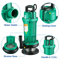 Pompe à eau submersible agricole QDX à haut débit, corps en aluminium robuste, poignée portable, revêtement antirouille, pour drainage des eaux usées