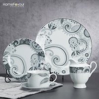 Ensemble de vaisselle de luxe en porcelaine céramique de Dubaï, 72 pièces, bols, assiettes à dîner pour 6 personnes